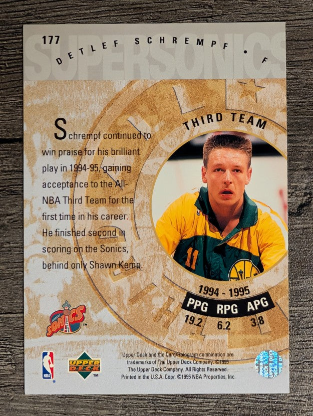 1995-96 Upper Deck Electric Court #177 Detlef Schrempf AN