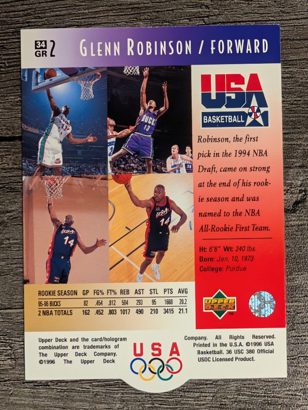 1996 Upper Deck USA #34 Glenn Robinson