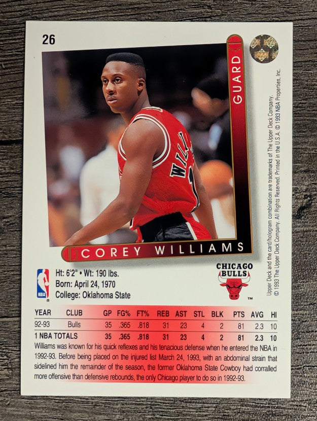 1993-94 Upper Deck #26 Corey Williams