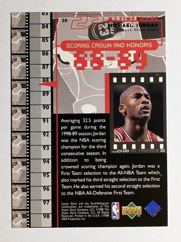 1998 Upper Deck Michael Jordan Living Legend #30 Michael Jordan TF 1989-90