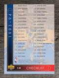 1993-94 Upper Deck #252 Checklist 1-64