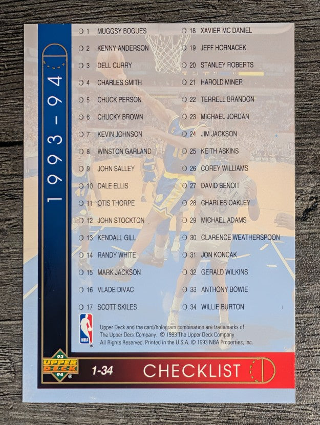1993-94 Upper Deck #252 Checklist 1-64