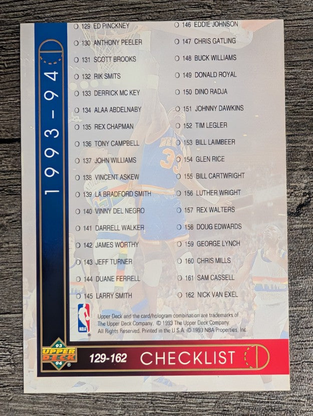 1993-94 Upper Deck #254 Checklist 129-192