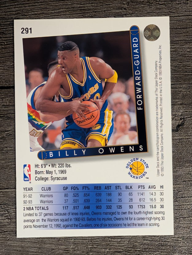 1993-94 Upper Deck #291 Billy Owens