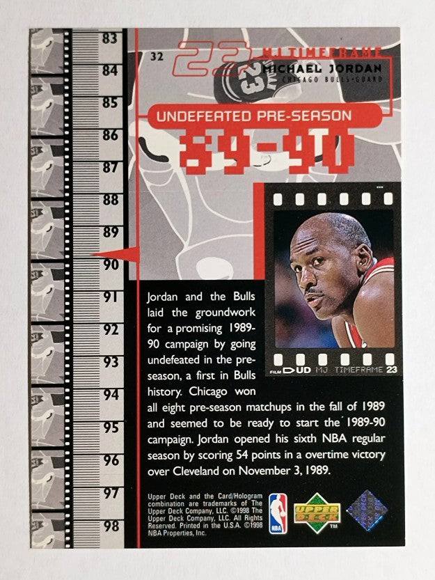1998 Upper Deck Michael Jordan Living Legend #32 Michael Jordan TF 1989-90