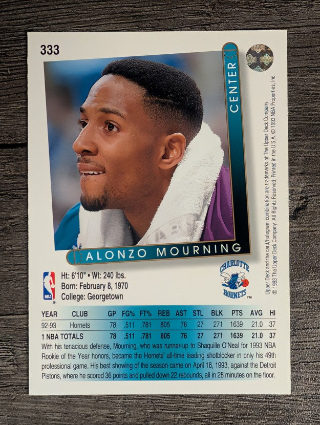 1993-94 Upper Deck #333 Alonzo Mourning