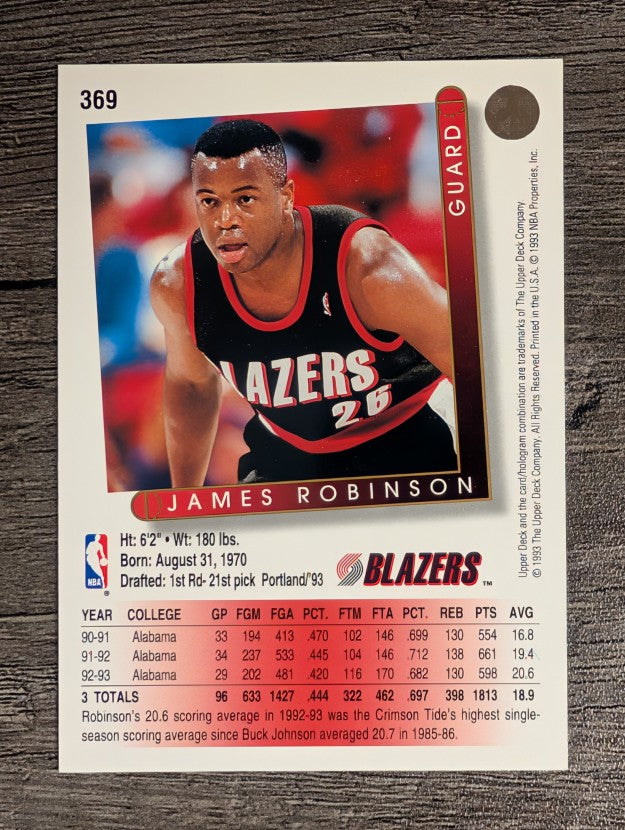 1993-94 Upper Deck #369 James Robinson RC