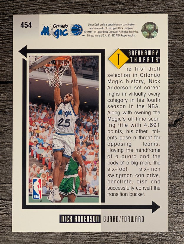 1993-94 Upper Deck #454 Nick Anderson BT