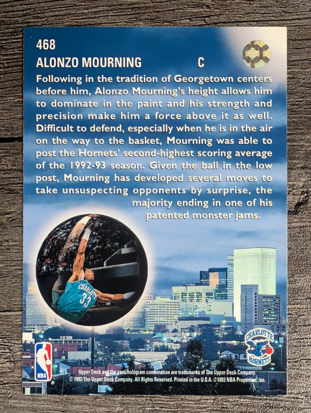 1993-94 Upper Deck #468 Alonzo Mourning SKL