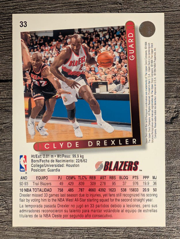 1993-94 Upper Deck International Spanish #33 Clyde Drexler