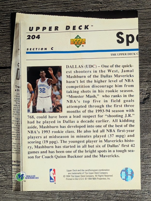 1993-94 Upper Deck SE #204 Jamal Mashburn TH