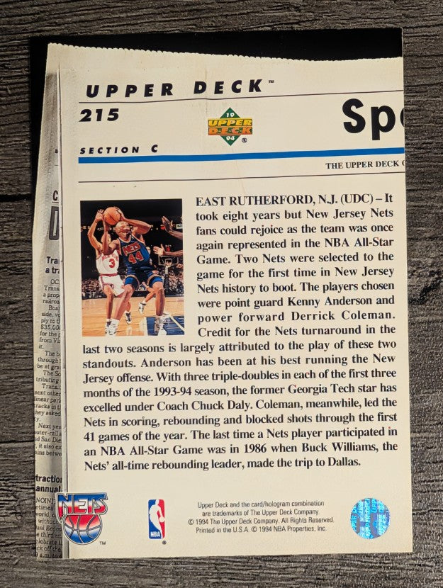 1993-94 Upper Deck SE #215 Kenny Anderson TH