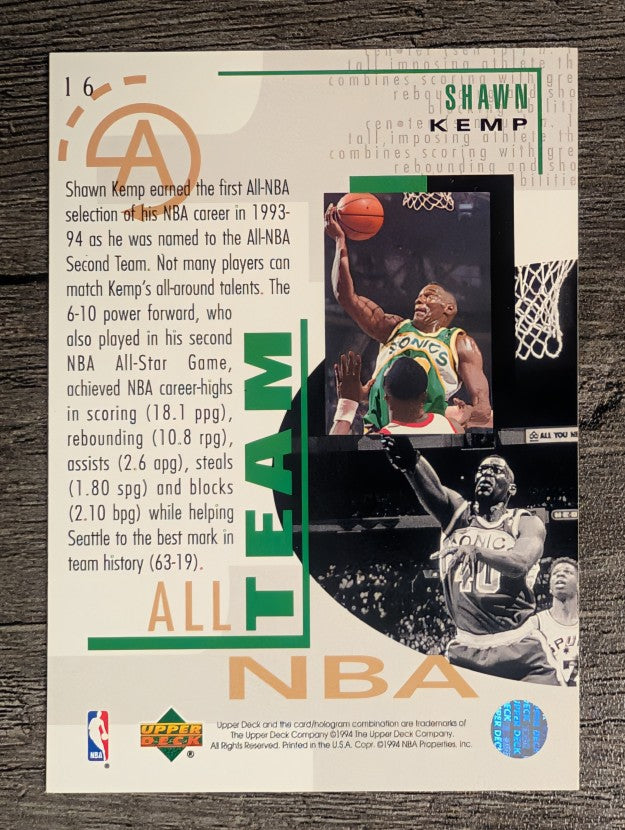 1994-95 Upper Deck #16 Shawn Kemp AN