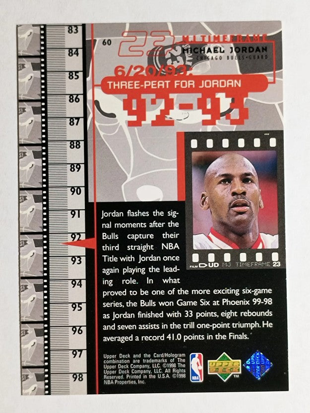 1998 Upper Deck Michael Jordan Living Legend #60 Michael Jordan TF 1992-93