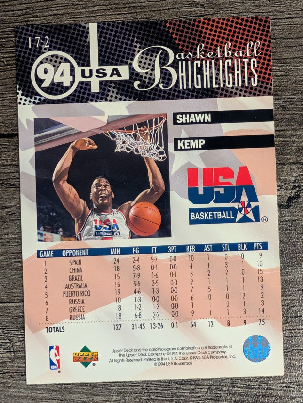 1994-95 Upper Deck #172 Shawn Kemp USA