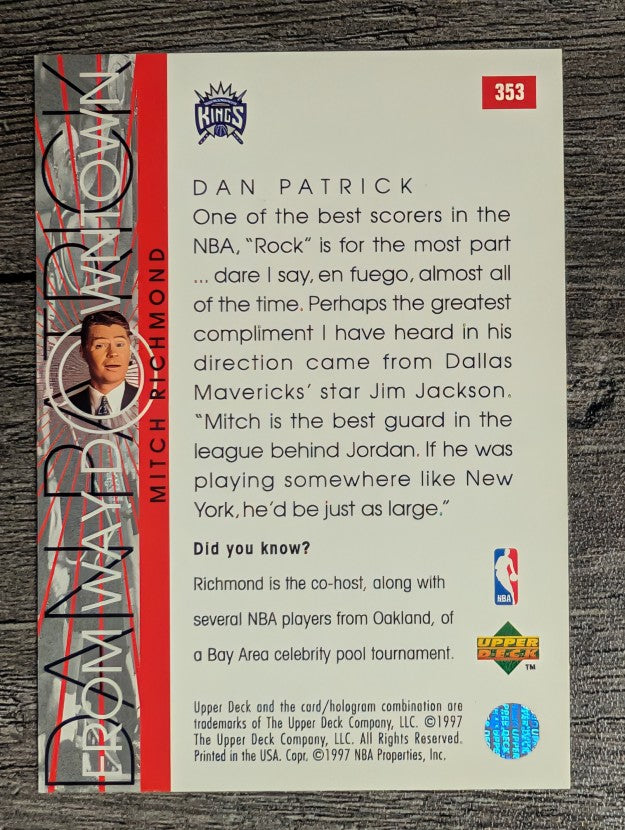 1996-97 Upper Deck #353 Mitch Richmond WD