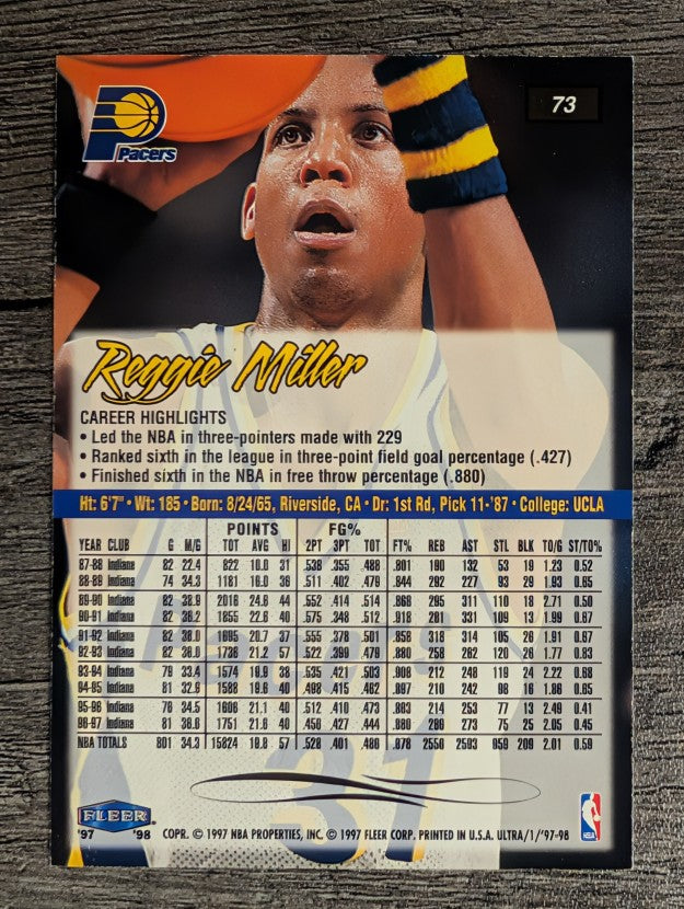 1997-98 Ultra #73 Reggie Miller