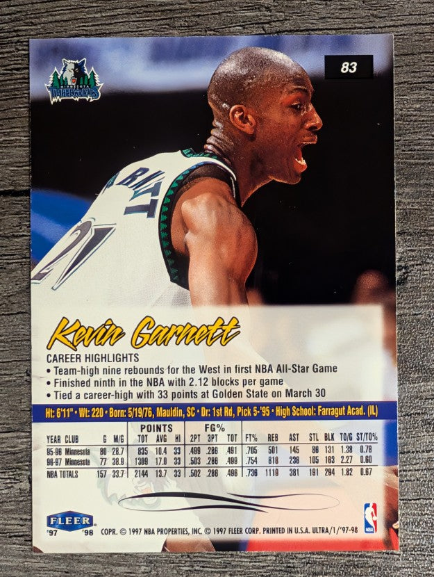 1997-98 Ultra #83 Kevin Garnett