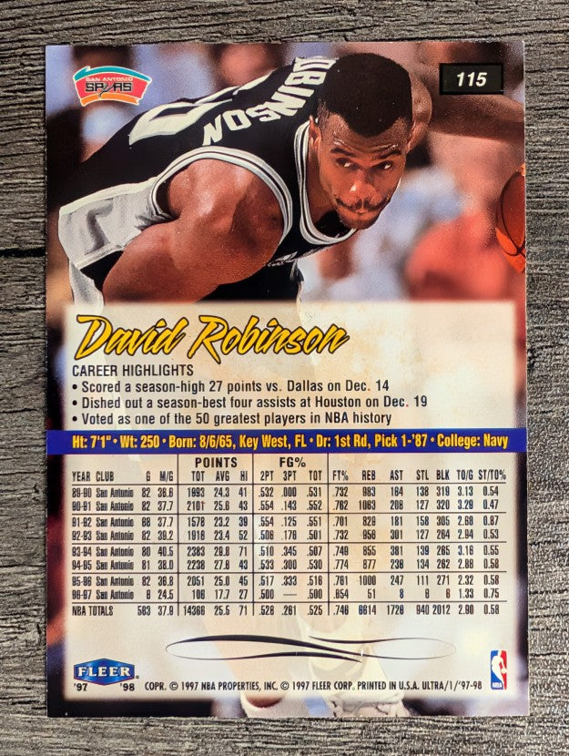 1997-98 Ultra #115 David Robinson