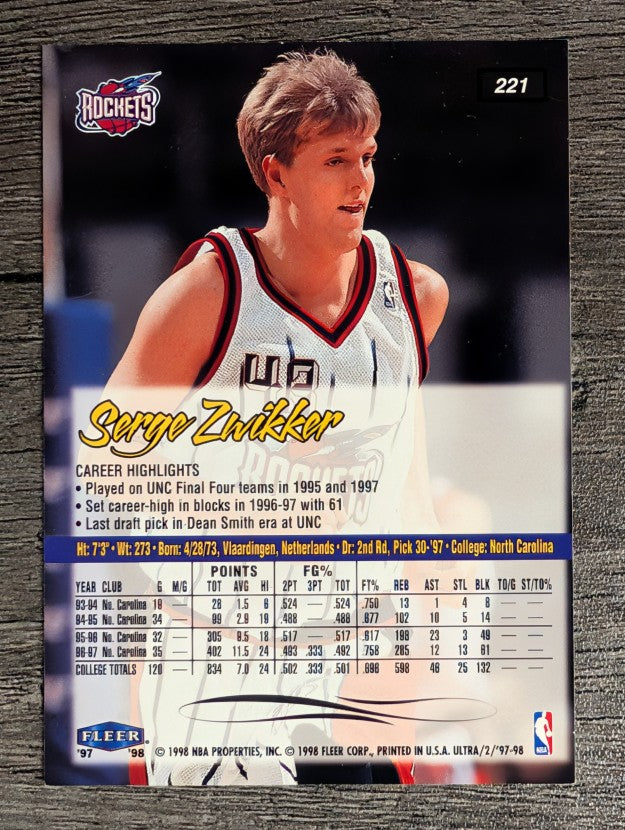 1997-98 Ultra #221 Serge Zwikker RC