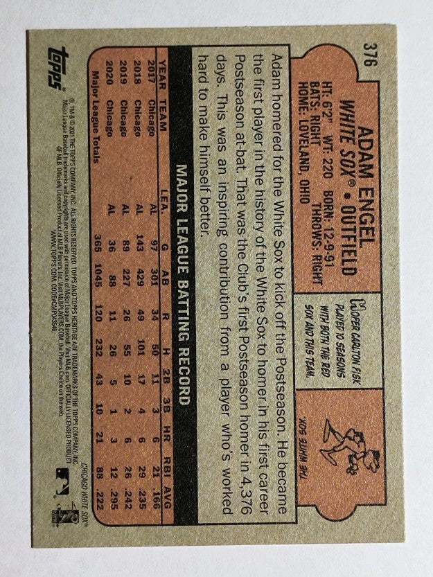 2021 Topps Heritage #376 Adam Engel