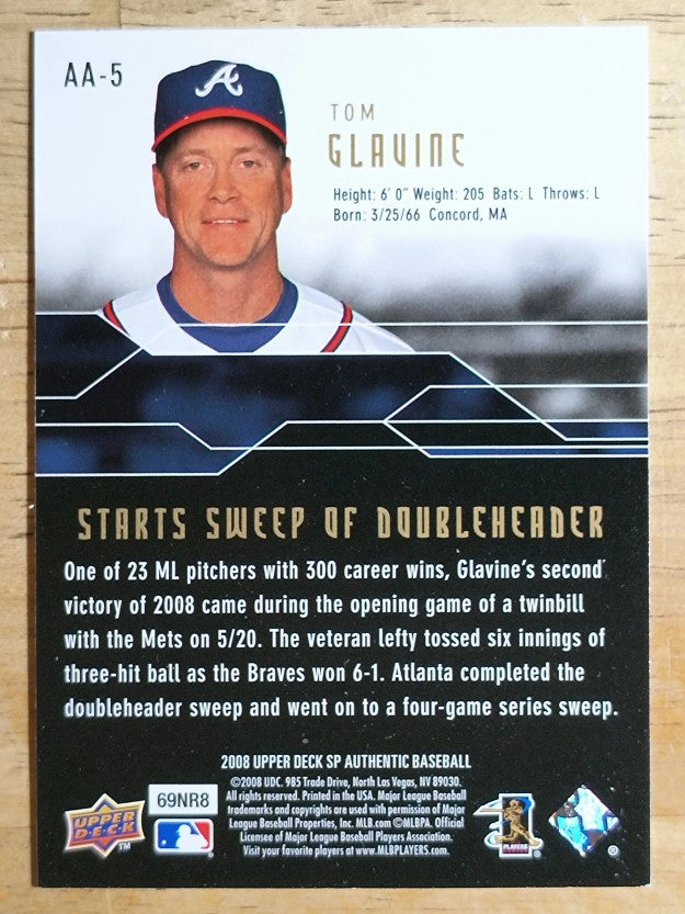 2008 SP Authentic Authentic Achievements #AA5 Tom Glavine