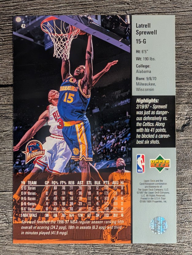 1997-98 Upper Deck #42 Latrell Sprewell