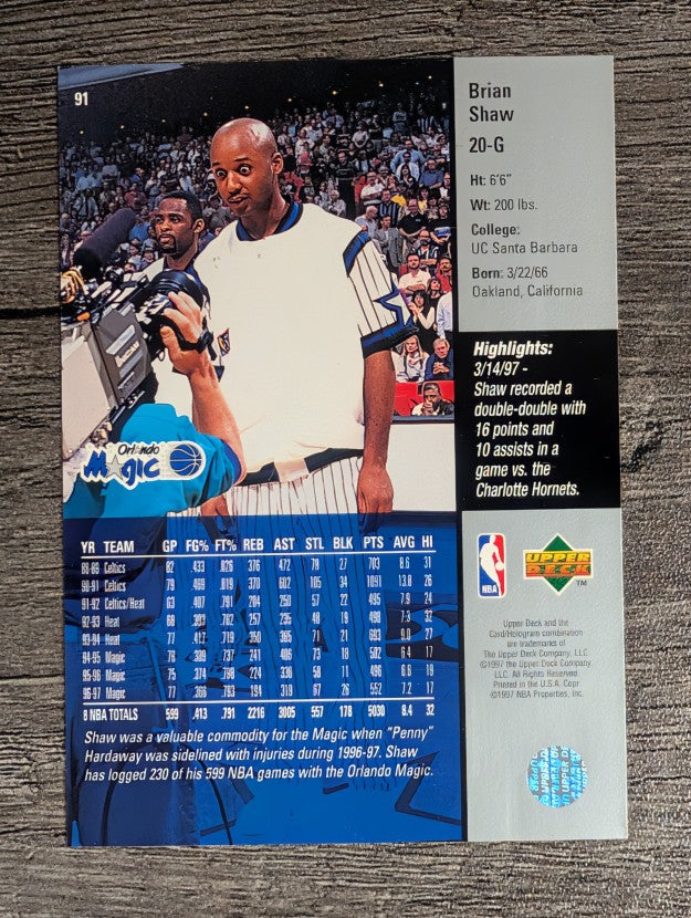 1997-98 Upper Deck #91 Brian Shaw