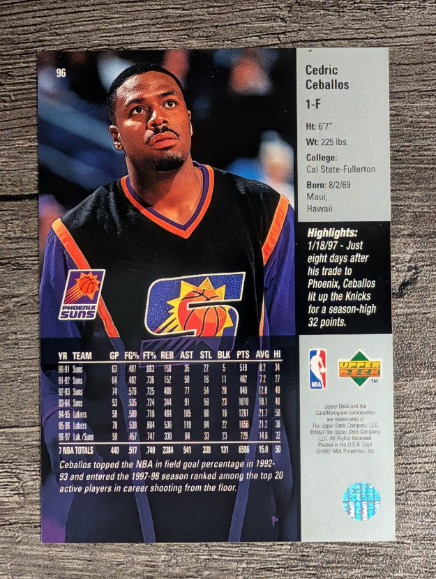 1997-98 Upper Deck #96 Cedric Ceballos