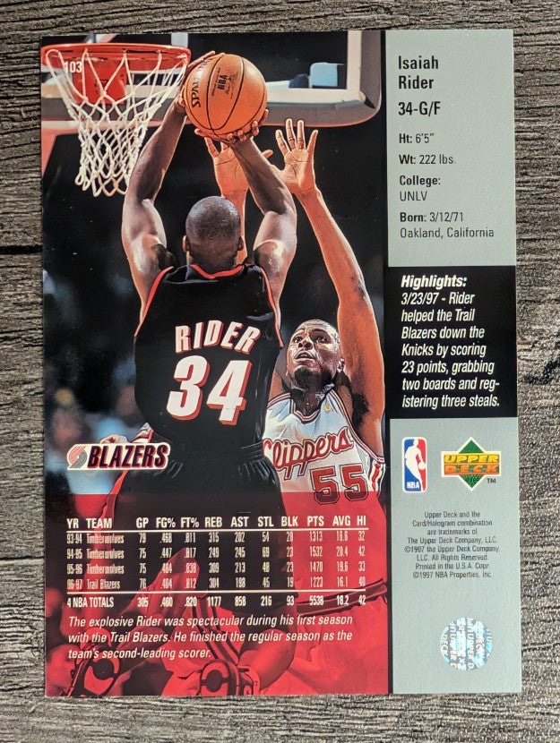 1997-98 Upper Deck #103 Isaiah Rider