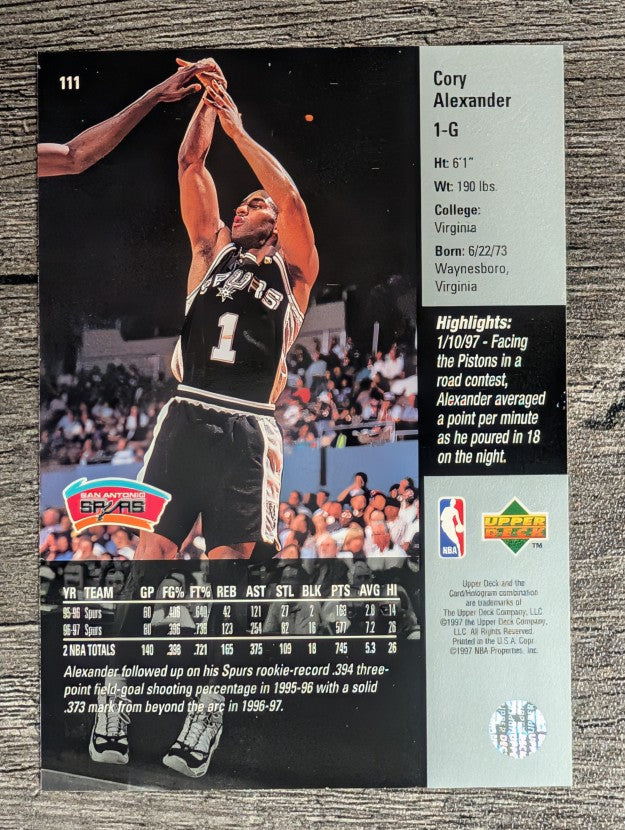 1997-98 Upper Deck #111 Cory Alexander