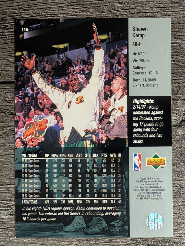 1997-98 Upper Deck #116 Shawn Kemp