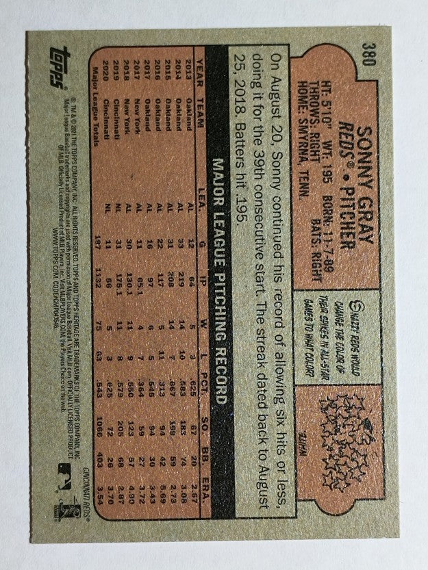 2021 Topps Heritage #380 Sonny Gray