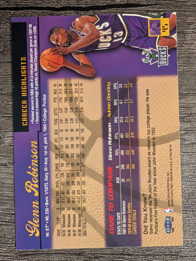 1998-99 Ultra #45 Glenn Robinson