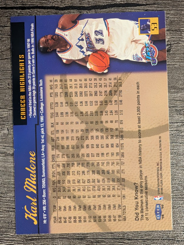 1998-99 Ultra #53 Karl Malone