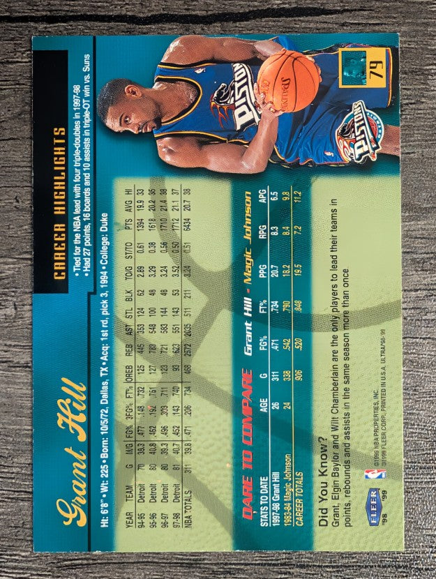 1998-99 Ultra #79 Grant Hill