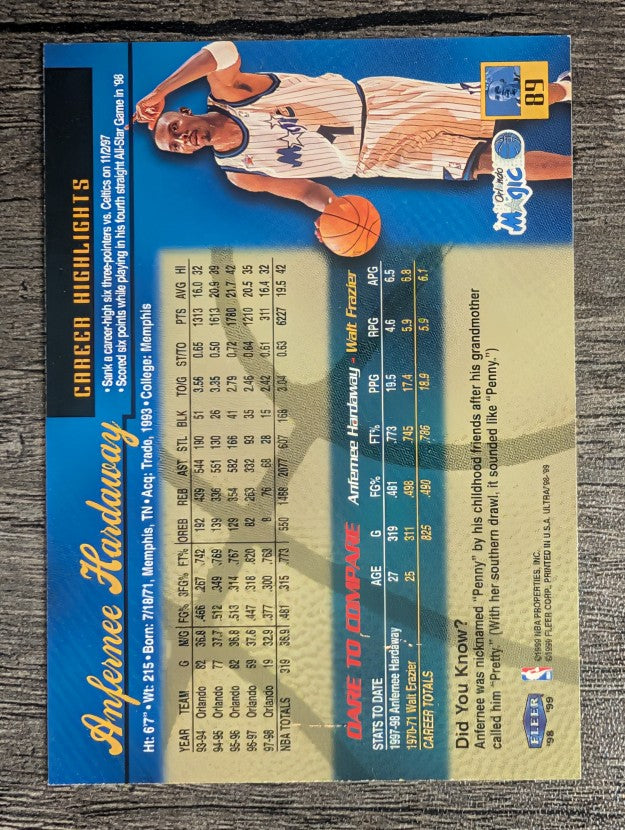 1998-99 Ultra #89 Anfernee Hardaway