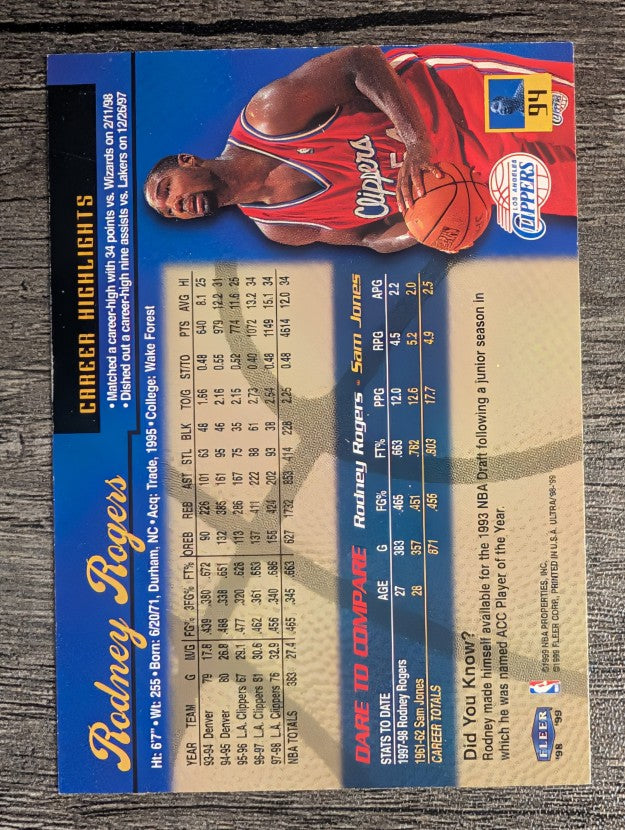 1998-99 Ultra #94 Rodney Rogers