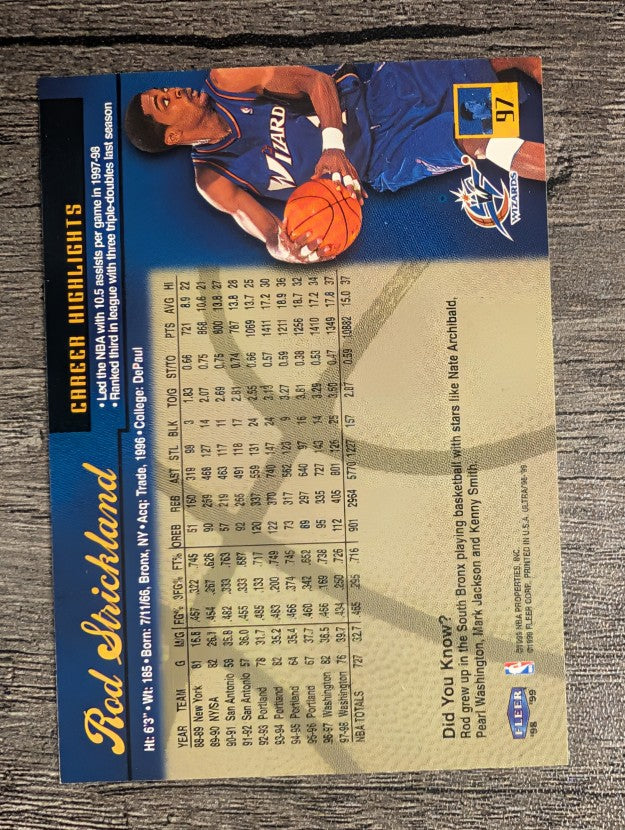 1998-99 Ultra #97 Rod Strickland