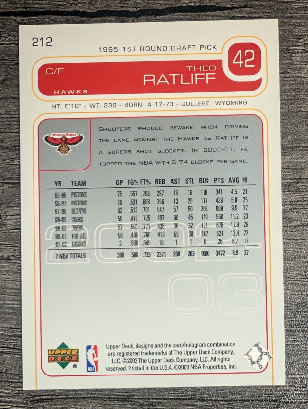 2002-03 Upper Deck #212 Theo Ratliff