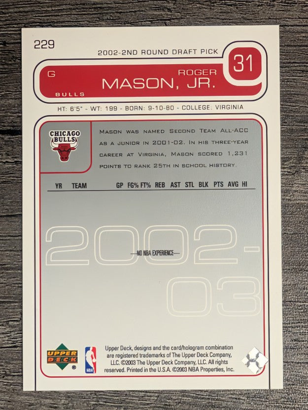 2002-03 Upper Deck #229 Roger Mason