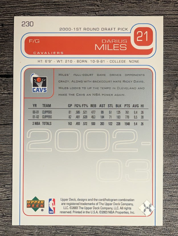 2002-03 Upper Deck #230 Darius Miles