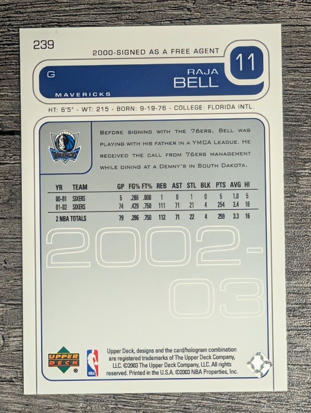 2002-03 Upper Deck #239 Raja Bell
