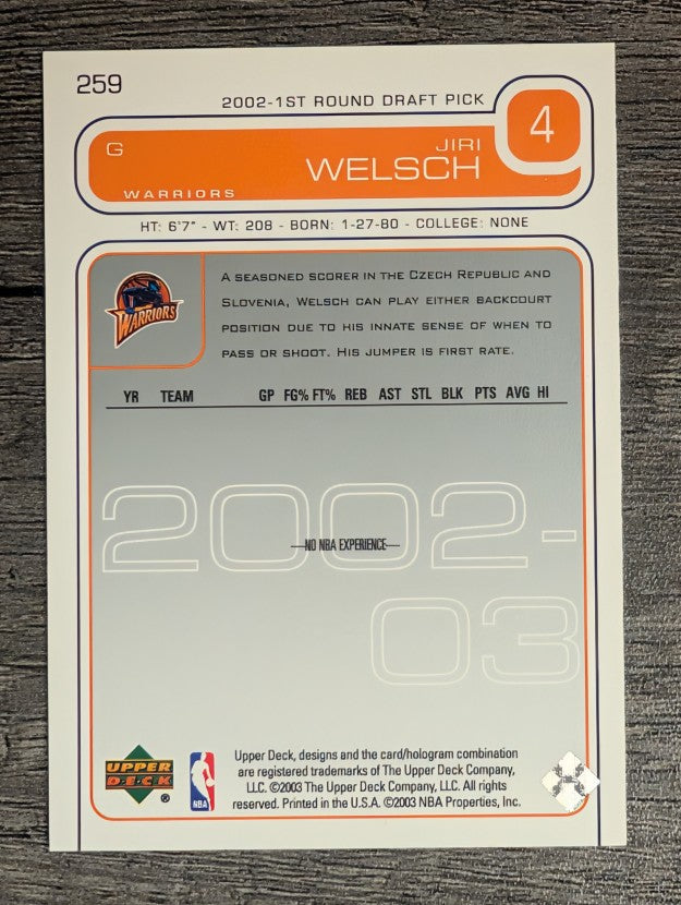 2002-03 Upper Deck #259 Jiri Welsch