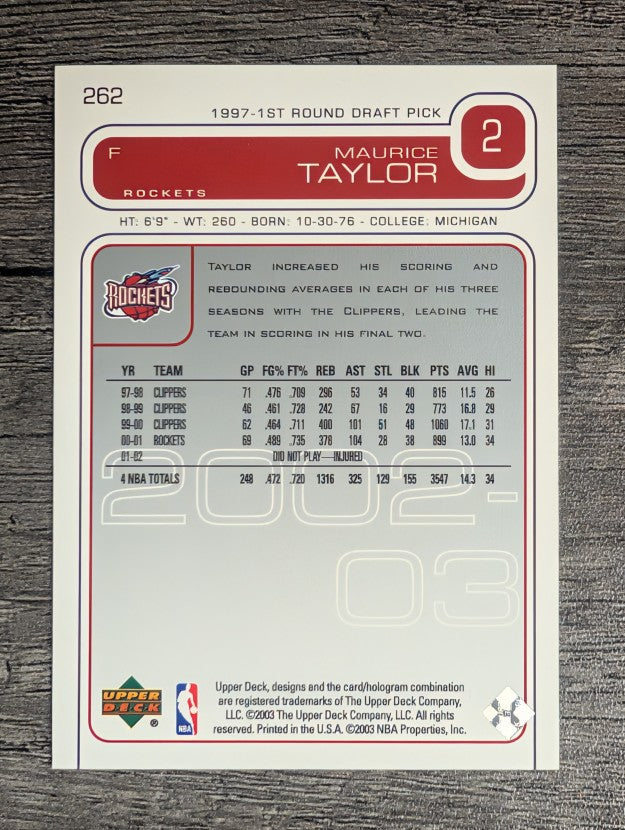 2002-03 Upper Deck #262 Maurice Taylor