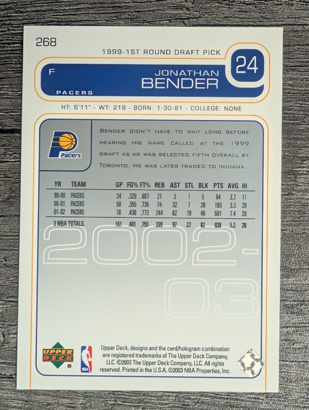 2002-03 Upper Deck #268 Jonathan Bender