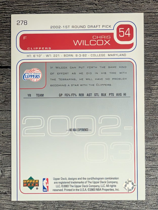 2002-03 Upper Deck #278 Chris Wilcox