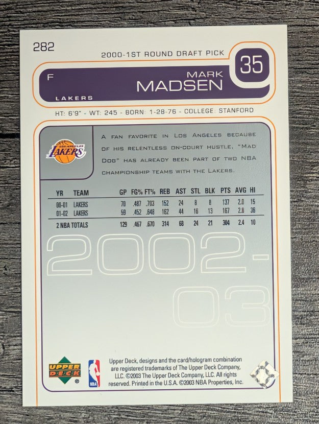 2002-03 Upper Deck #282 Mark Madsen