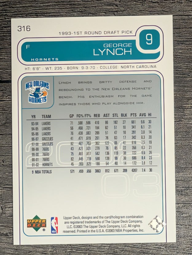 2002-03 Upper Deck #316 George Lynch