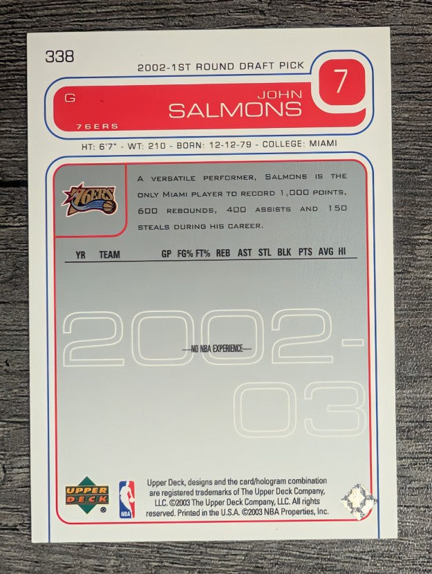 2002-03 Upper Deck #338 John Salmons